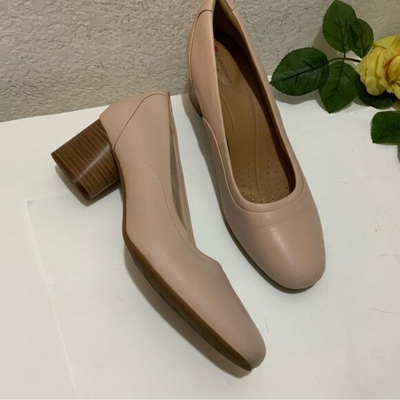 Clark’s unstructured Blush Pink Heel size 8.5 / 39.5 - Picture 3 of 10